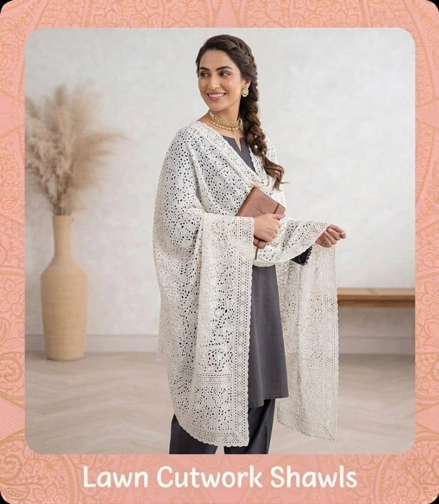 Lawn Cutwork Shawls